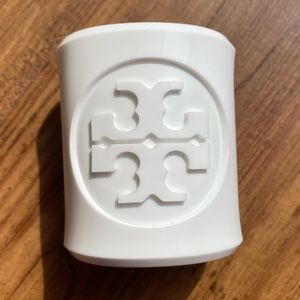 Beautiful white Tory Burch logo cuff bracelet!